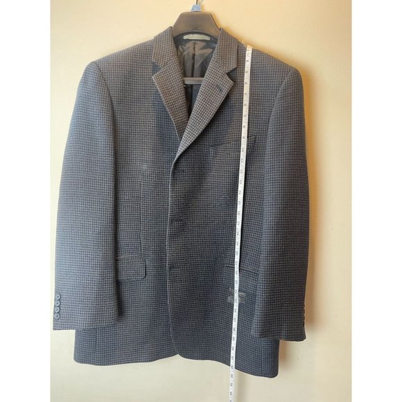 Joseph Abboud Mens 100% Wool Suit Blazer Coat Long Sleeve Check Gray Size 44R - Picture 2 of 7